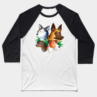 Dog Breeds Head Baseball T-Shirt